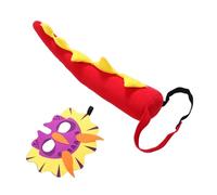 HANABASS Dinosaur Tail and Mask Set for Creative Role Play Birthday Party Cosplay Accessories with Authentic Triceratops Design Vibrant Colors Easy Wear Costume for Boys