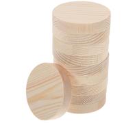 HANABASS DIY Round Wooden Blocks 10Pcs Pine Wood Discs 5Cm Diameter X 1Cm Thick Smooth Sanded for Boys and Crafts and Handmade Art Projects