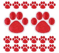 HANABASS Dog Paw Applique Sewing Patches 20 Pack Embroidered Cloth Patch for Jackets Backpacks Hats and Bags Sew On Decorative Patch for Clothes