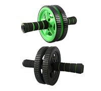HANABASS Dual Wheel Abdominal Roller with Non Slip Sponge Handle for Core Strength Training for Home Workouts Build Muscle and Burn Calories Efficiently Black