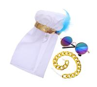 HANABASS Dubai Style Arabian Pet Costume with Adjustable Headwrap Sunglasses and Necklace for Small Dogs Cats Middle Eastern Inspired Cute Puppy Kitten Outfit for Parties and Desert Walks