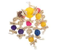 HANABASS Durable Large Parrot Cage Bite Colorful Woven Vine Ball Chewing for Medium to Large Birds Sturdy Wooden Foraging and Shredding Play for Cockatiels and Parakeets