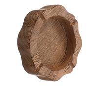 HANABASS Ebony Solid Wood Chinese Carved Ashtray with Stable Round Design for Patio Smoking Office Home Decor and Outdoor Use Traditional Elegant Cigar Accessory for Balcony and Holiday