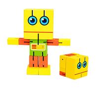 HANABASS Educational Wooden Robot Block for Creative Puzzle Robot in Yellow Material Enhances Hand Eye Coordination and Social Skills Fun Learning for Boys