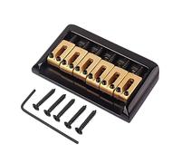 HANABASS Electric Guitar Hardtail Bridge Black Copper Saddle 6-string Fixed Bridge for St Model Replacement Parts Adjustable Height