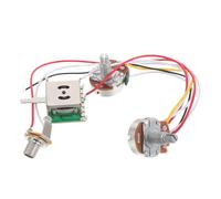 HANABASS Electric Guitar Wiring Harness Kit with 1t1v 500k Potentiometer, 3-way Chrome Switch, and 6.35mm Jack for Guitar Repair and DIY Hardware Replacement