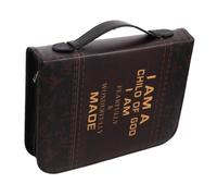 HANABASS Elegant Bible Cover Case with Handle, Large Capacity Religious Text Storage Bag Featuring Multiple Compartments and Cross Motif, for Bible Study and School Season Decor