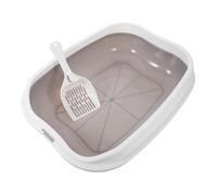 HANABASS Enclosed Cat Litter Box for Indoor Cats Semi-closed Design Spacious Interior Easy Cleaning and Construction for Kittens Grey