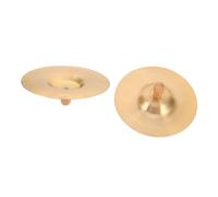 HANABASS Finger Cymbals Brass Mini Hand Cymbals Wood Knob Boys and Girls Percussion Instruments for Belly Dancing Performance Practice Drums
