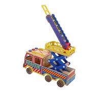 HANABASS Fire Fighting Truck for Wooden Rescue Vehicle Model with Ladder Interactive Educational Plaything for Bright and Design Promotes Imagination and Learning