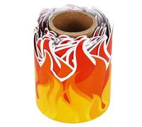 HANABASS Fire Themed Bulletin Board Borders Roll Realistic Burning Firefighter Shaped Die-Cut Paper Border Trim Decoration for Party and Halloween, Safe Indoor Use, Repeated Use, 7.5cm X