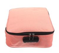 HANABASS Fireproof Document Holder with Lock, Foldable Multi-Layer Passport and Certificate Organizer Bag, Waterproof Fabric Storage Case for Home and Travel (Pink, 3 Layers