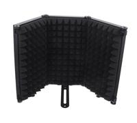 HANABASS Foldable Microphone Windscreen Cover with Three Panels and Multi-layer Sound Absorption System, Oval Small Holes Iron and Sponge Material for Recording Studio Noise Reduction