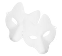 HANABASS Fox Mask Blank for Adults Unpainted White Pu Animal Face Mask Diy Halloween Party Supplies Costume Accessory