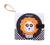 HANABASS Funny High Contrast Cloth Book for Boy Girl Touch and Feel Early Education Washable and Durable Sensory Book for Newborns for Bonding and Visual Stimulation