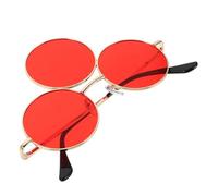 HANABASS Funny Party Sunglasses for Adults Lightweight Steampunk Three Circle Punk Glasses with Frame Sun Protection Eyewear for Stage Performance Cosplay Street Photography and Festivals