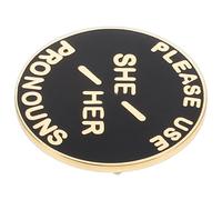 HANABASS Genderqueer Pronoun Brooch Pin She/Her Gender Identity Badge Jewelry Brooches Unique Label Pin for Men and Women Holiday Vintage Style