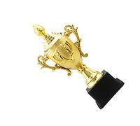 HANABASS Golden Mini Plastic Trophy for Award Ceremonies and Party Prizes Lightweight Design with Black Base for Contests Spelling Bees and Sports Events