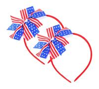HANABASS Hair Accessories 2pcs for Independence Day Celebrations Patriotic American Flag Headbands with Vibrant Colors Flexible Cloth Material and for School Performances