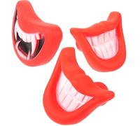 HANABASS Halloween Cosplay Dog Puppy Chew Soft Vinyl Squeaky Pig Face Fangs Red Lips Sound Effect Pet Playing Favor for Dogs and Puppies Party Use