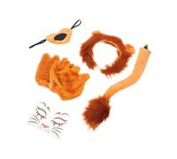 HANABASS Halloween Lion Dress Up Costume with Realistic Ear Headband Tail and Gloves Jungle Theme Animal Cosplay Outfit for Carnival Birthday and Party Supplies