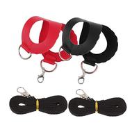 HANABASS Hamster and Lizard Harness Leash Set, Small Pet Traction Rope with Adjustable Fit, Durable Crimson and Ebony Outdoor Walking Harness for Hamsters, Squirrels, and Reptiles, 2pcs Kit