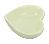 HANABASS Hamster Bowl Ceramic Heart-shaped Pet Food Dish for Small Animals Green Heart Design Non-slip Base for Hamsters Guinea Pigs and Rabbits