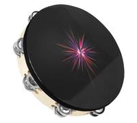 HANABASS Handheld Tambourine Drum for Double Row Musical Stimulates Interest Music Safe and Ergonomic Design for Parties Games and Music Lessons