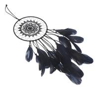 HANABASS Handmade Hangable Dream Catcher with Plume and Wood Beads, Lightweight Iron Frame Decorative Wall Hanging for Home and Basement, Creative and Pretty Macrame Ornament