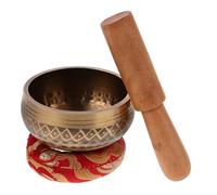 HANABASS Handmade Tibetan Singing Bowl Set with Copper Bowl and Wooden Mallet for Buddhism Worship Relaxed and Calm Meditation Vintage Style for Table Decor