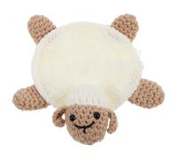 HANABASS Handmade Woven Sheep-shaped Coasters in White Yarn for Coffee Bar Accessories with Nonslip Protection and Versatile Use, Cute Rustic Coasters for Desk and Home