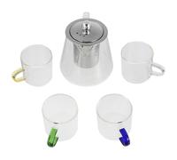 HANABASS High Borosilicate Glass Teapot Set Easy to Clean with Infuser and Stainless Steel Filter, Heat-Resistant Tea Kettle for Office and Dining Room Use