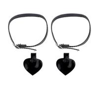HANABASS High Heel Shoelaces Anti-Drop Detachable Ankle Straps, Mirror Black Soft PU Material, One Size 2Pcs Set for Women's Secure Shoe Support at Events
