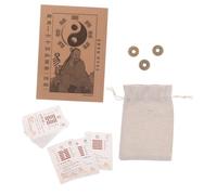 HANABASS I Ching Divination Kit with Ancient Chinese Coins and Hexagram Cards Feng Shui Symbols Instruction Guide for Wealth Luck and Success Hexagram Oracle for Cultural Exploration and