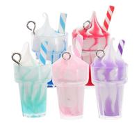 HANABASS Ice Cream Cup Unique Delicate Design 10pcs with Hanging Loop Charms Resin, in Ice Cream Cup Shape for Jewelry Making for Making Earrings and Keychains