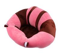 HANABASS Infant Support Seat Baby Cushion Floor Seat Sofa Boys and Girls Plush Crystal Soft Fabric Pink Brown 45cm Diameter Lightweight Infant Sitting Chair for Early Development