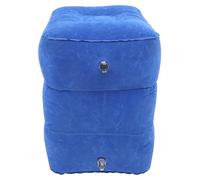 HANABASS Inflatable Foot Rest Pillow Blue PVC Flocking Material Foldable Portable with Vent Design Adjustable to Three Different Heights for Long Journey