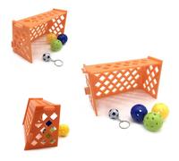 HANABASS Interactive Mini Football Toy for Birds and Parrots, Plastic Soccer Toy for Training and Play, Stimulating Mind Development with Parrot Foraging Feature Random Color