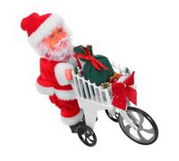 HANABASS Interactive Santa Figure with Music and Movable Action Festive Christmas for Holiday Decor Plush Santa Shopping Cart Gift Safe Materials Built in Holiday Melodies for Boys