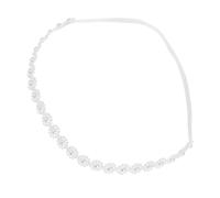 HANABASS Ivory Pearl Hairband Adjustable Newborn Headband for Photography Soft Elastic Hair Accessory for Full Moon Day Shoots