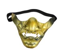 HANABASS Japanese Cosplay Hannya Mask Prop Half Face Samurai Mask for Men and Women Breathable Traditional Theater Costume Accessory for Party and Performance