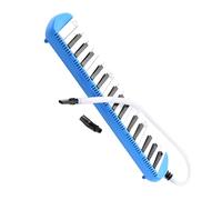 HANABASS Key Melodica Wind Instrument for Beginners Stylish Blue-white Electronic Keyboard with Long Tube and Short Mouthpiece Built Sound Effects and Rhythms for Party and Performance Use