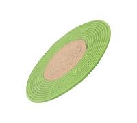 HANABASS Knitted Cat Scratching Board and Claws Grinding Pad Dual-use Cotton Mat for Indoor Cats Brown and White Natural Material for Claw Maintenance and Resting