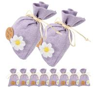 HANABASS Lavender Sachet Empty Bags with Drawstring Design, Linen Material Perfume Sachet Holder 10pcs for Storage Jewelry and Spices, Charming and Delicate for Home and Wardrobe