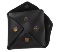 HANABASS Leather Mini Coin Purse PU Wallet Small Change Organizer Bag with Button Closure Portable Earphone and Data Cable Storage Pouch Matte Black for Women