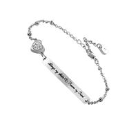 HANABASS Lettering Decor Chain Bracelet for Women Wrist Jewelry with Unique Engraved Message Simple Design Gift for Friends and Daily Wear