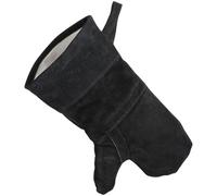HANABASS Log Burner Gloves, Extra Long Leather, Black, Heat Resistant | Fireproof, Extended Cuffs, Heat Protection, For Wood Burners, Stoves, Ovens, BBQ, Grilling and Welding