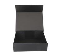 HANABASS Magnetic Foldable Cardboard Present Box with Lid Black Carton Packaging Case for Christmas Birthdays Weddings Bridesmaid Proposals Jewelry Storage