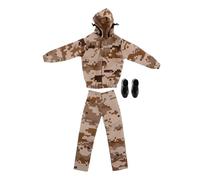 HANABASS Male Doll Military Camouflage Outfit Set with Hoodie Army Fatigue Uniform and Shoes for Role Play Adventure and Outdoor Imaginative Play