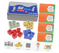 HANABASS Match and Spell Letter Game Set for Kids Wooden Alphabet Blocks Spelling Puzzle Educational Toy for Boys and Girls Phonics Learning Activity